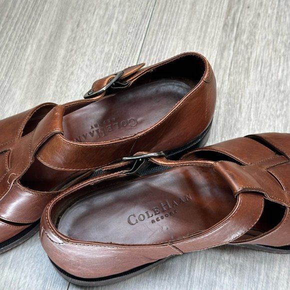 Cole Haan Shoes Mens Size 8.5 D Resort Fisherman Woven Comfort Leather Brown main image 12